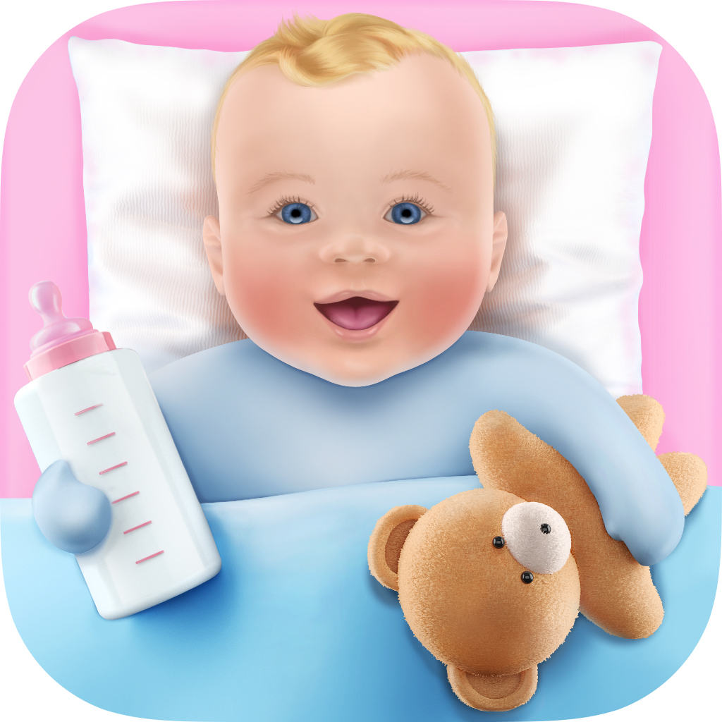 Awesome Baby Tracker Premium app icon with a multicolored 3D cartoon squircle design featuring a baby.