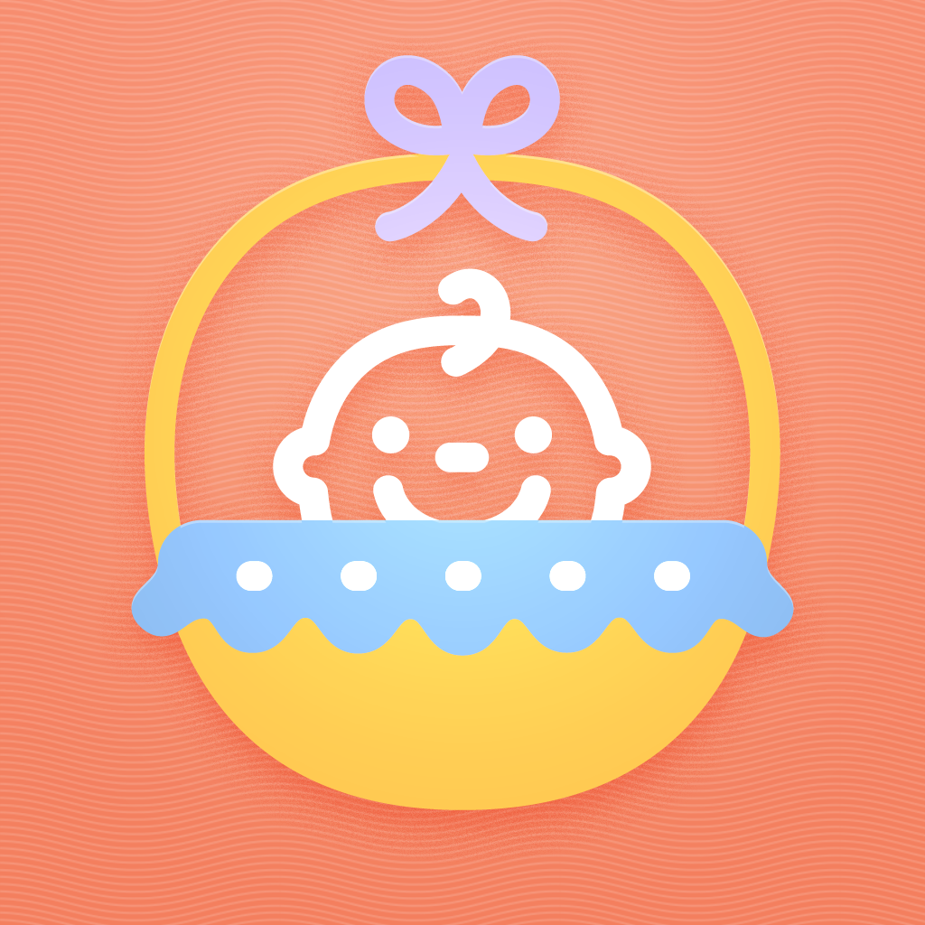 Baby Bundle app icon with a red soft 3D circle design featuring a cupcake character.