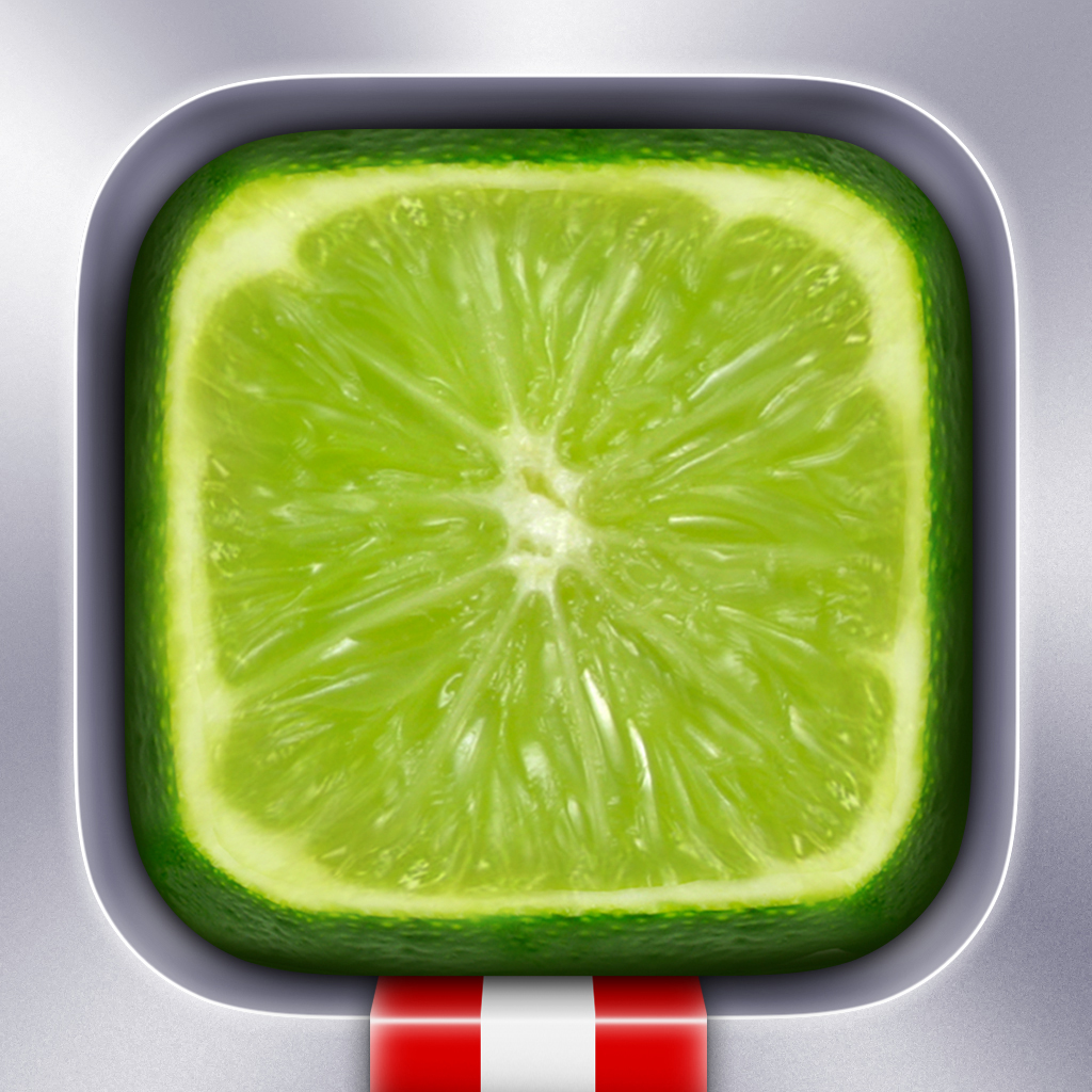 Cevicherias app icon with a green soft 3D squircle design featuring a lime slice.