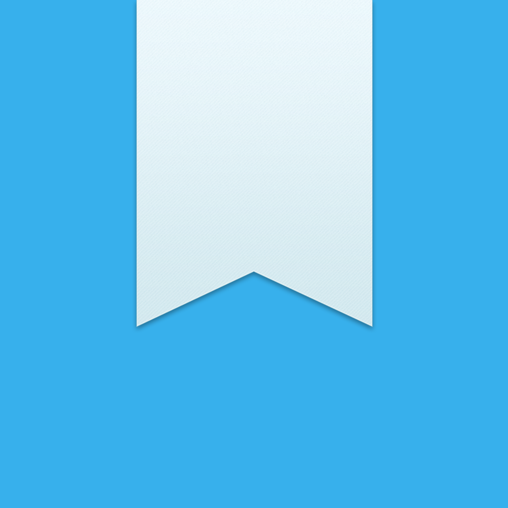 Day One app icon with a blue flat minimalist ribbon design featuring a ribbon.