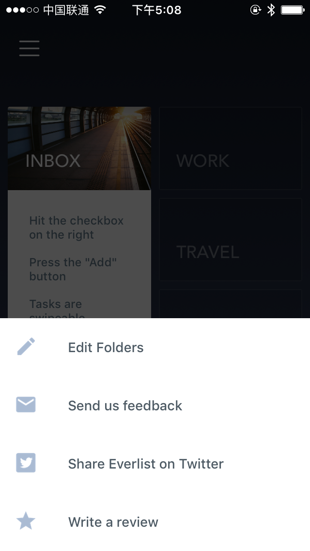 Everlist Menu