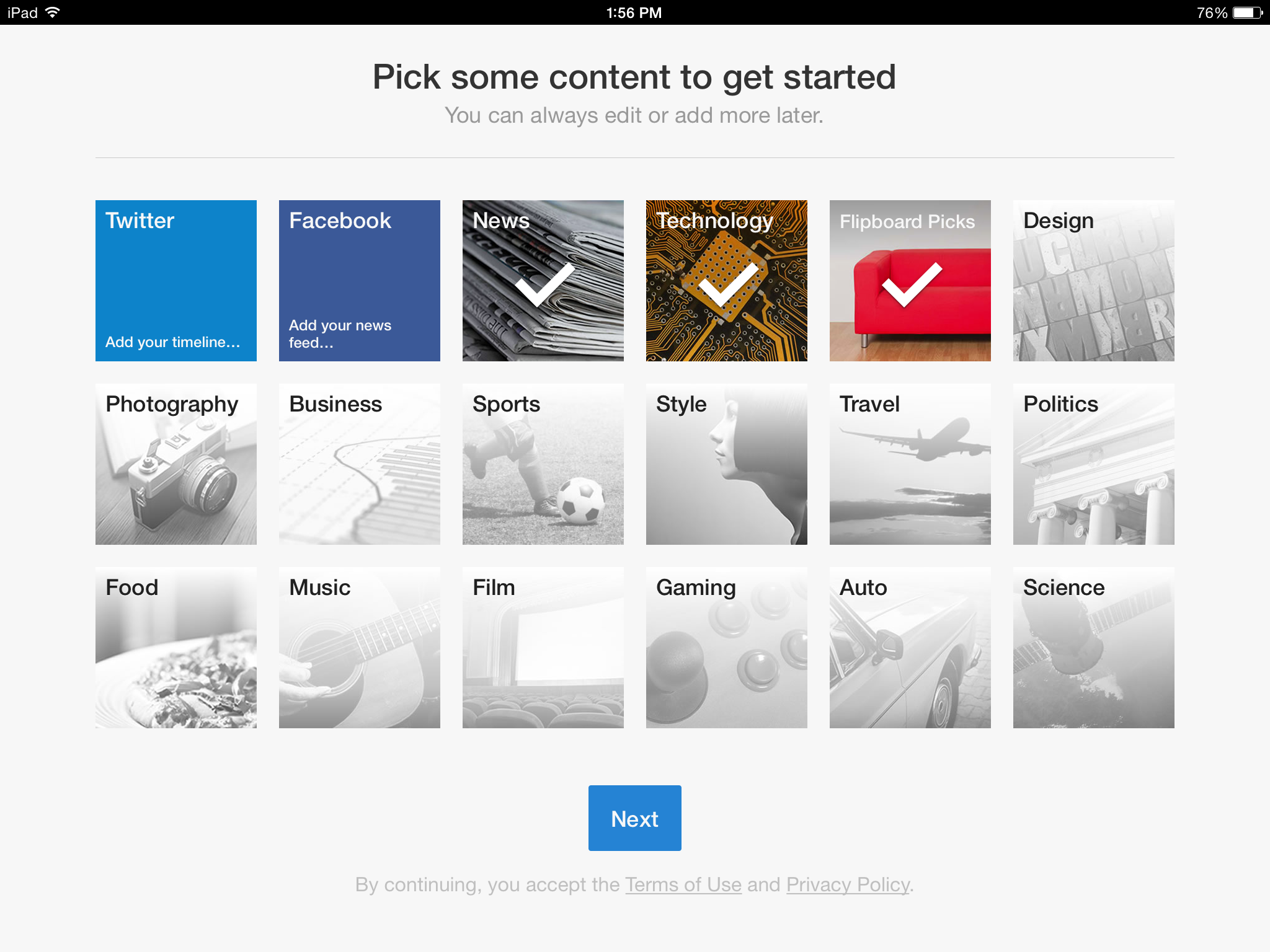 Flipboard Filpboard Choose