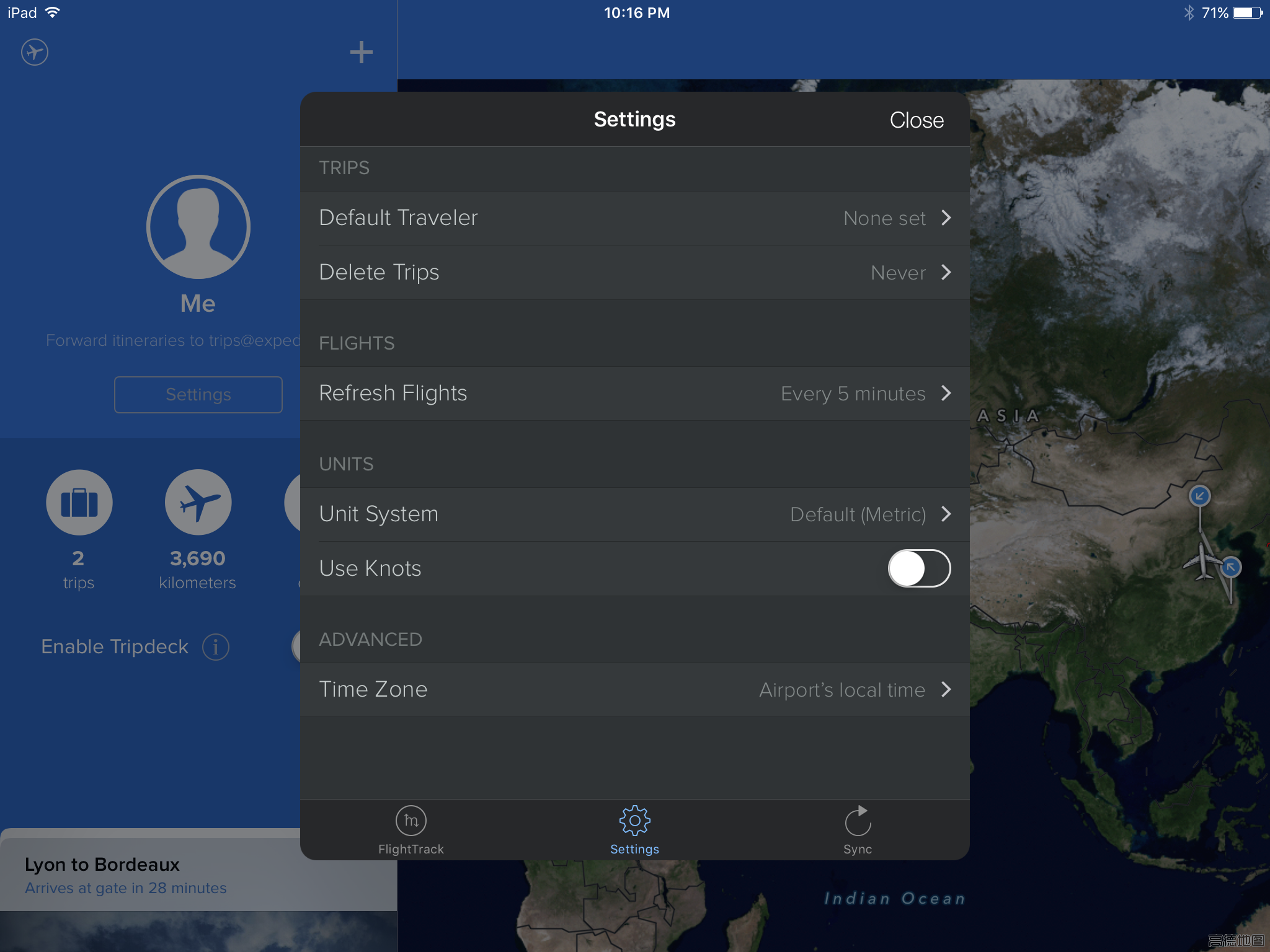 FlightTrack 5 Setting
