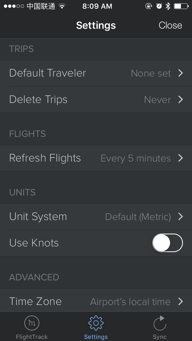 FlightTrack 5 Setting