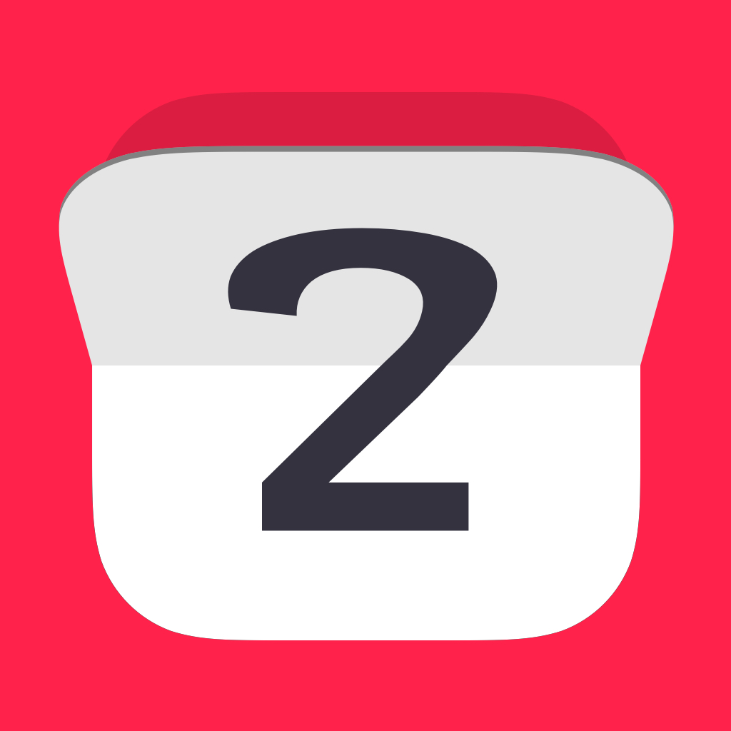 Flippp app icon with a red flat minimalist squircle design featuring a number 2.