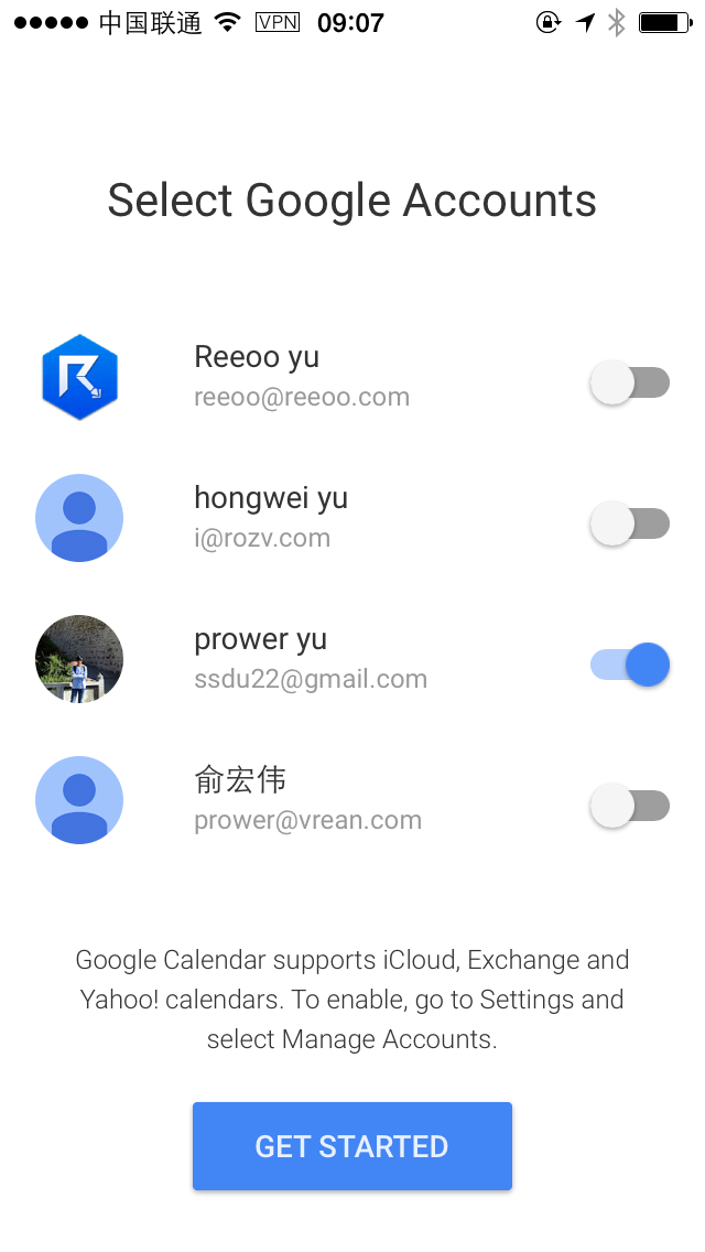 Google Calendar Accounts