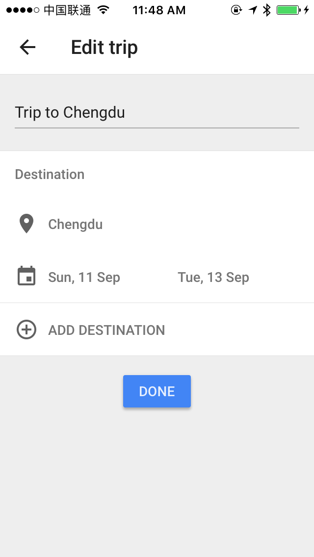 Google Trips Edit