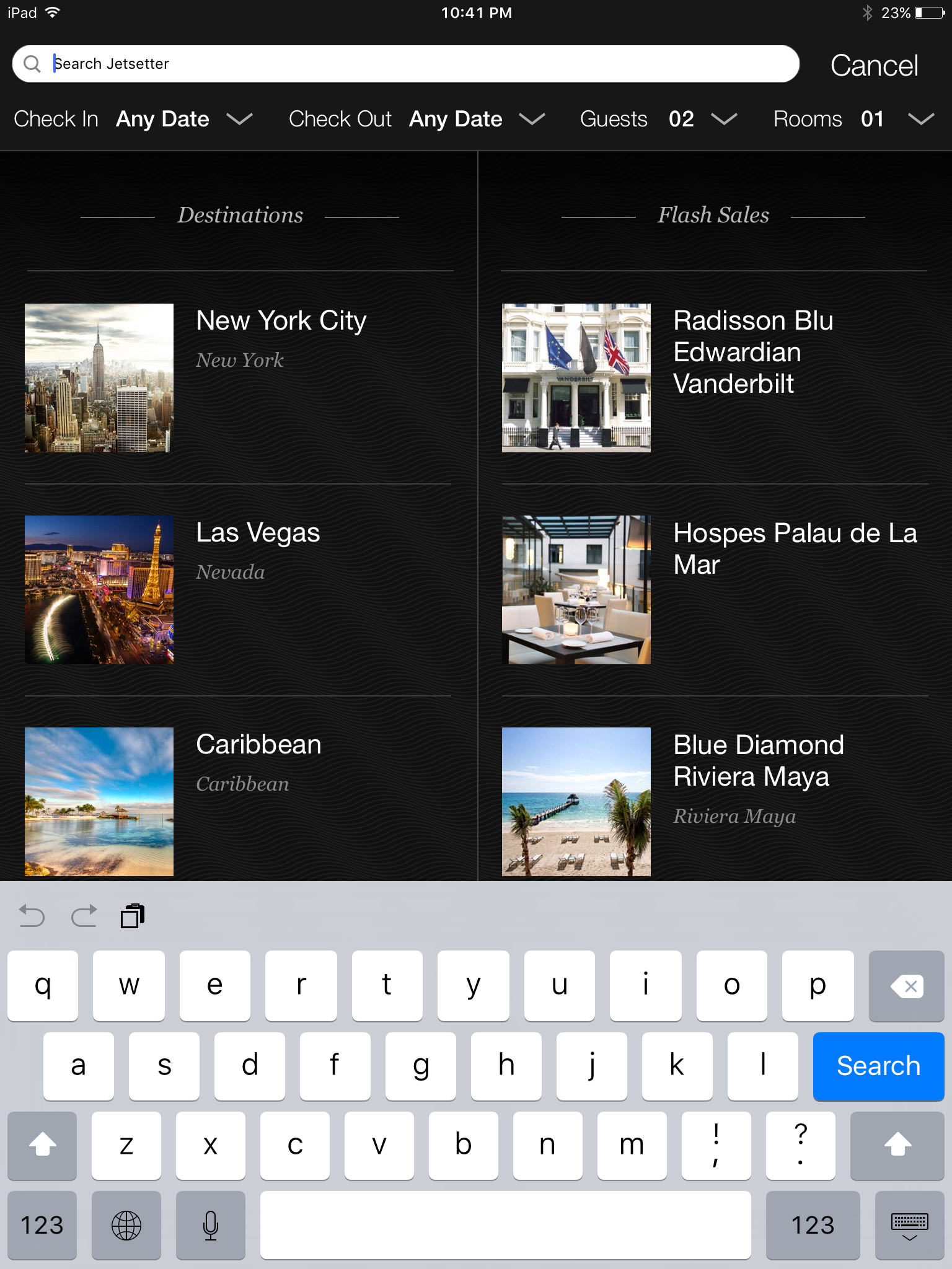 Jetsetter Search