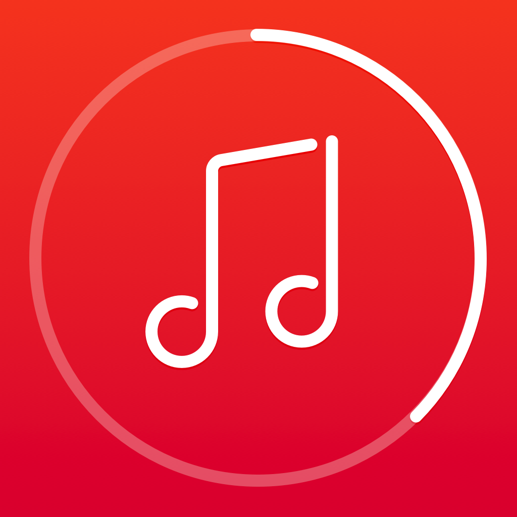 Listen app icon with a red flat minimalist circle design featuring a music note.