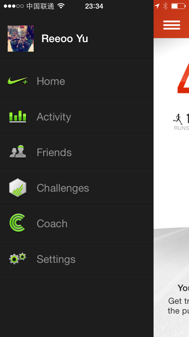 Nike+ Running Sidebar