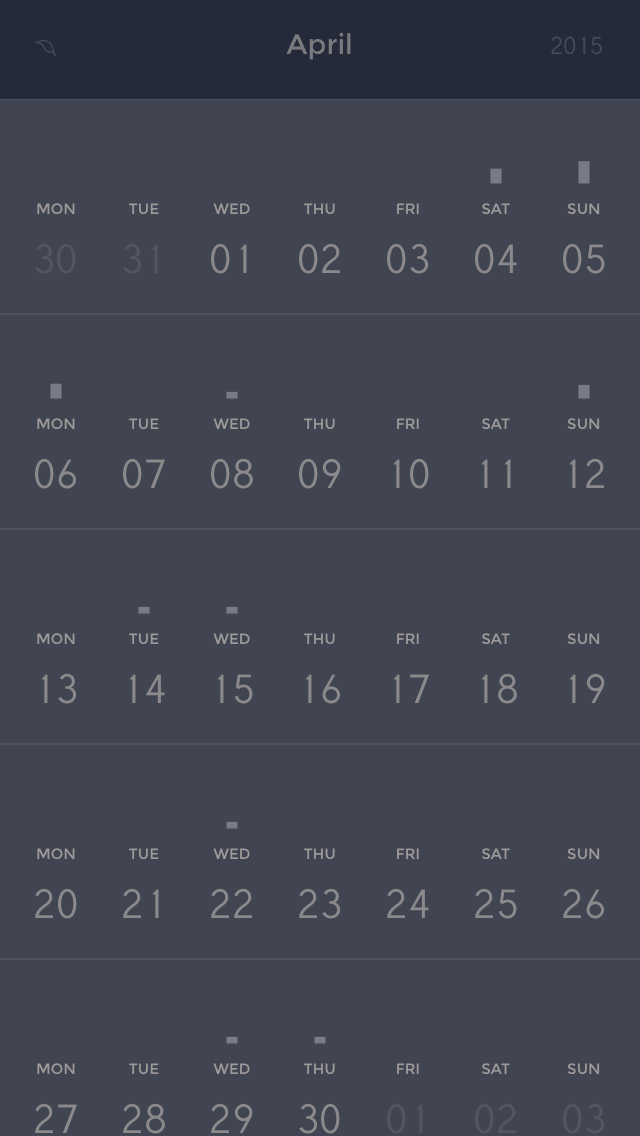 Peek Calendar Month 2