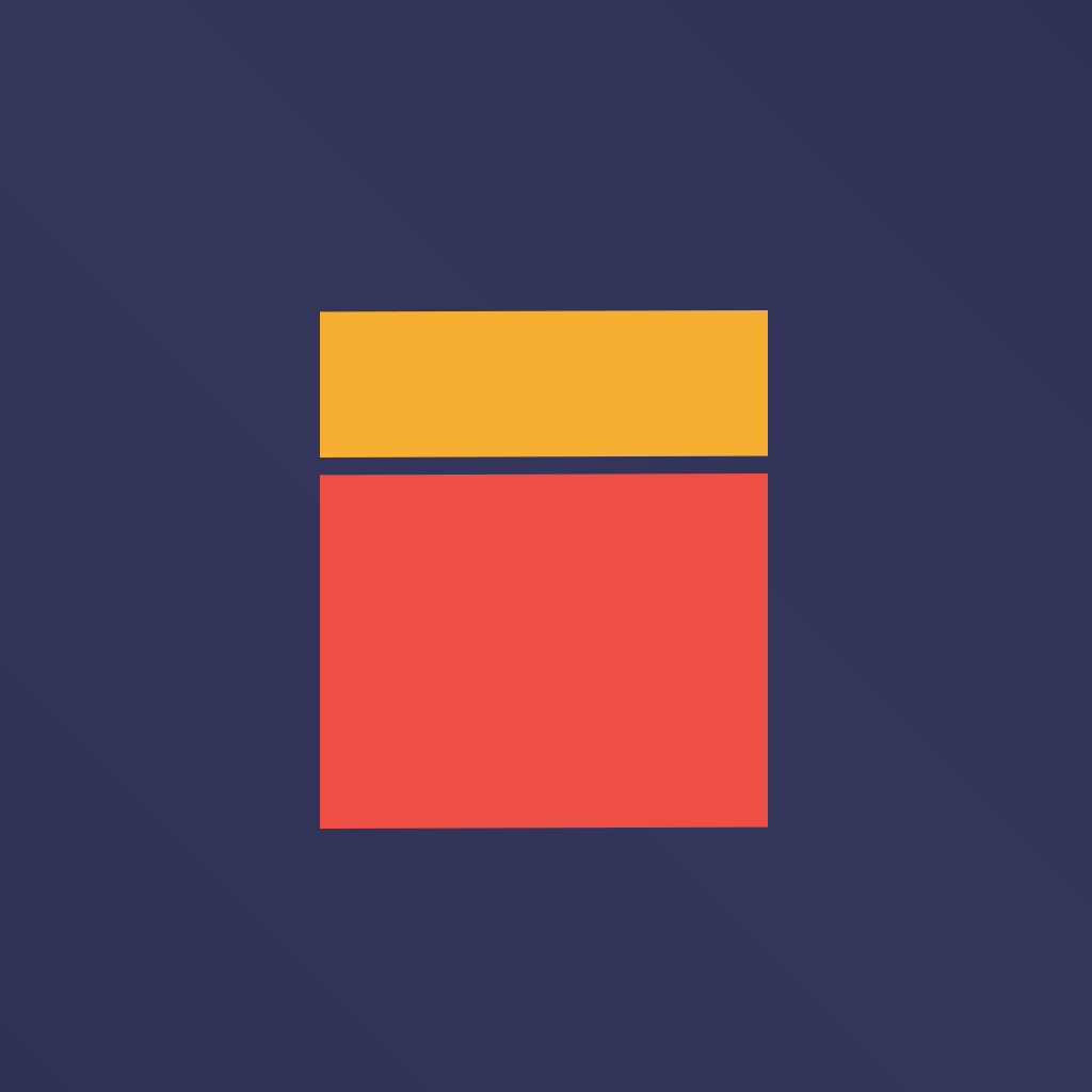 Peek Calendar app icon with a multicolored flat minimalist squircle design featuring an abstract geometric blocks.