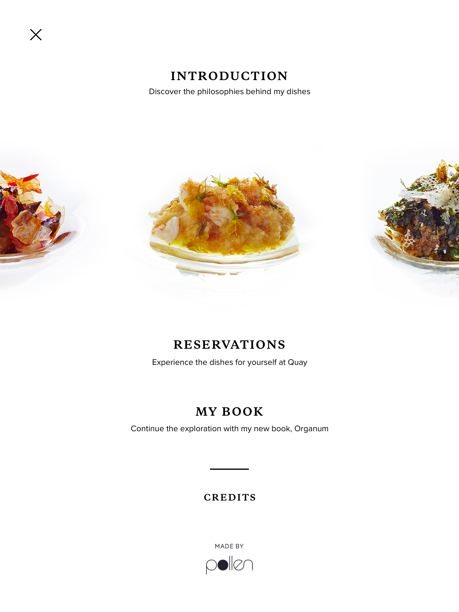 Peter Gilmore Menu