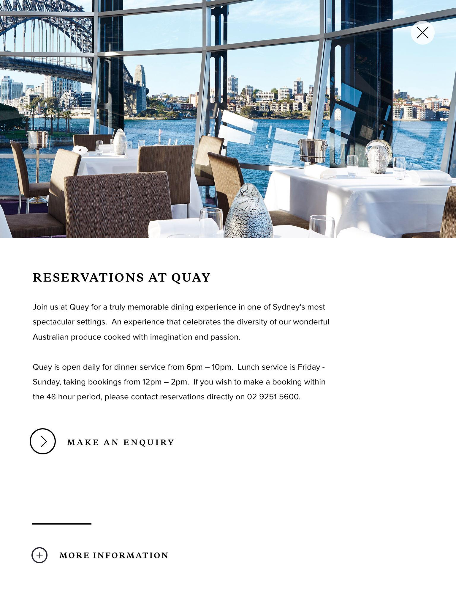 Peter Gilmore Reservations