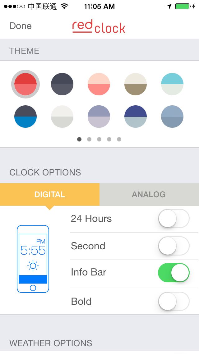 Red Clock Setting
