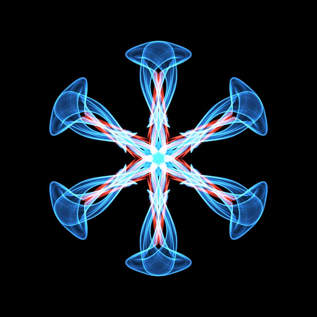 Silk 2 app icon with a multicolored ethereal fractal organic shape design featuring an abstract energy star.