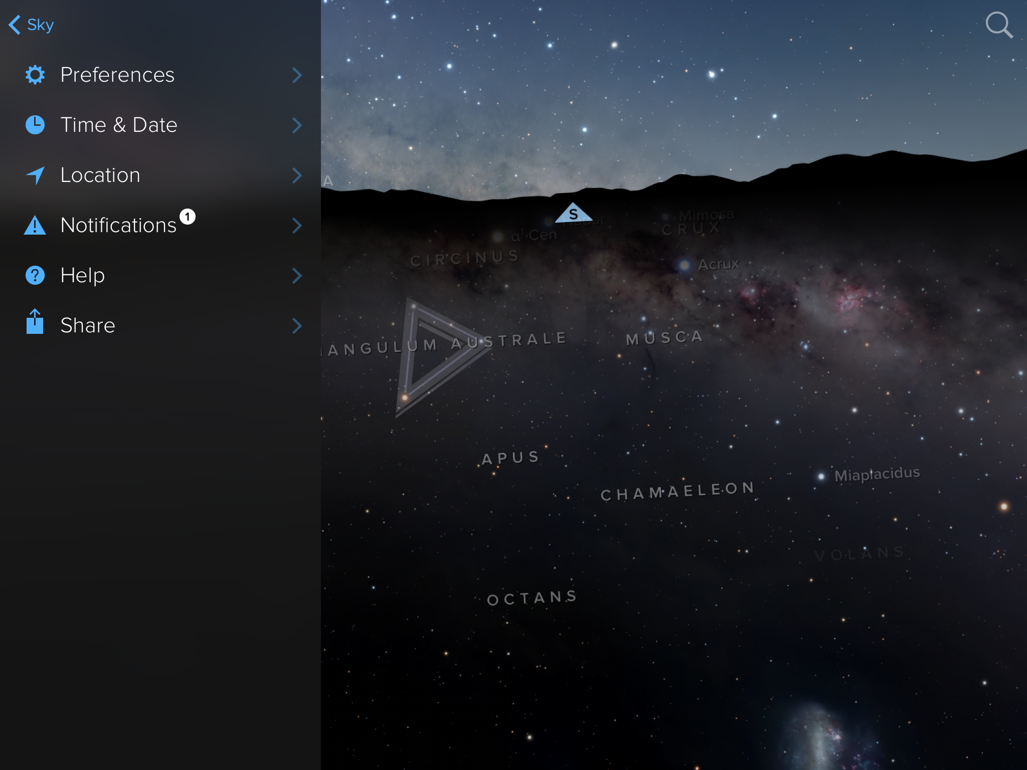 Sky Guide Setting