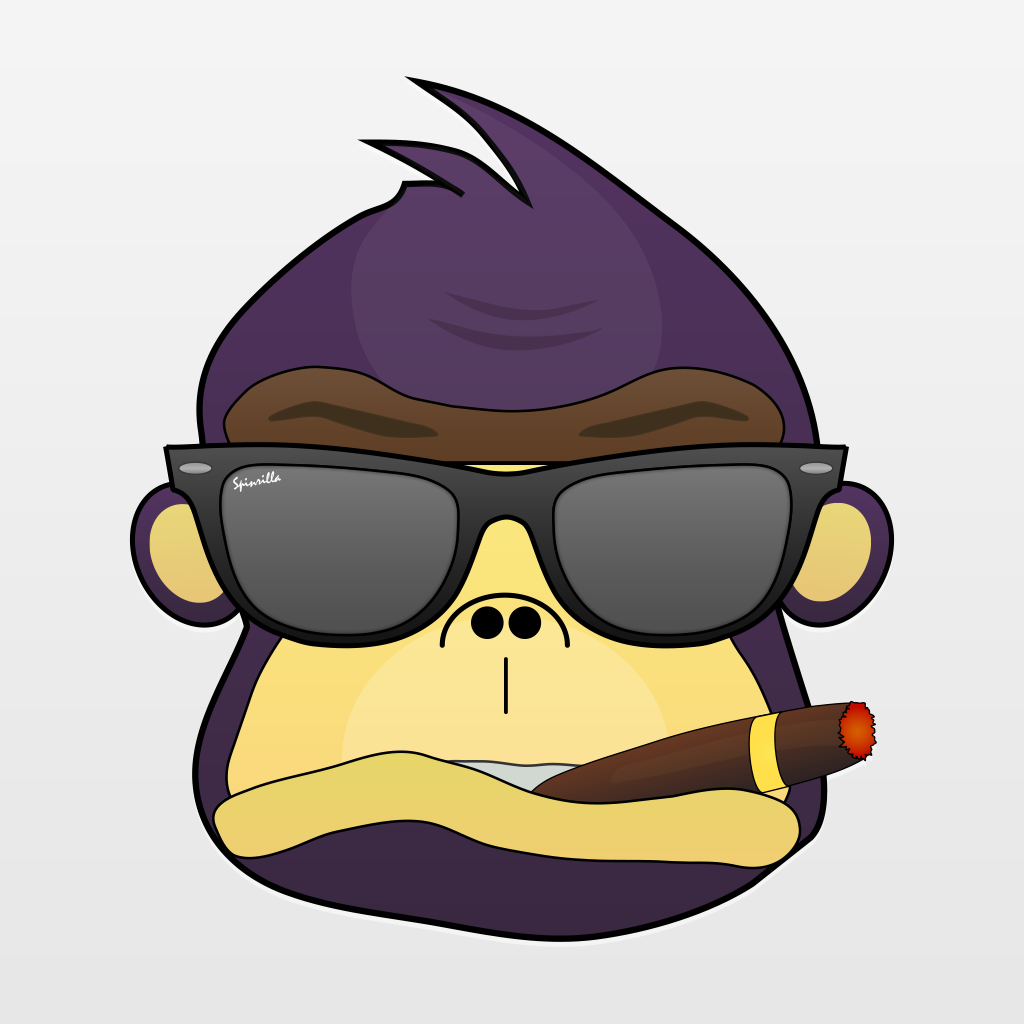 Spinrilla app icon with a multicolored vector mascot squircle design featuring a duck mascot.
