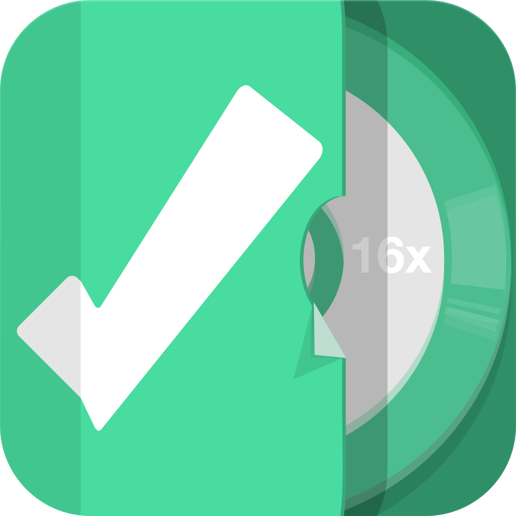 Task Player app icon with a green flat minimalist squircle design featuring a checkmark.