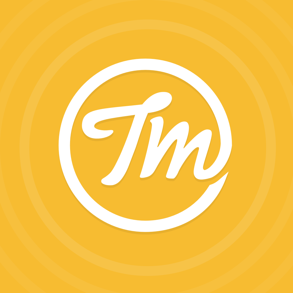 Tastemade app icon with a yellow flat minimalist circle design featuring a letter tm.