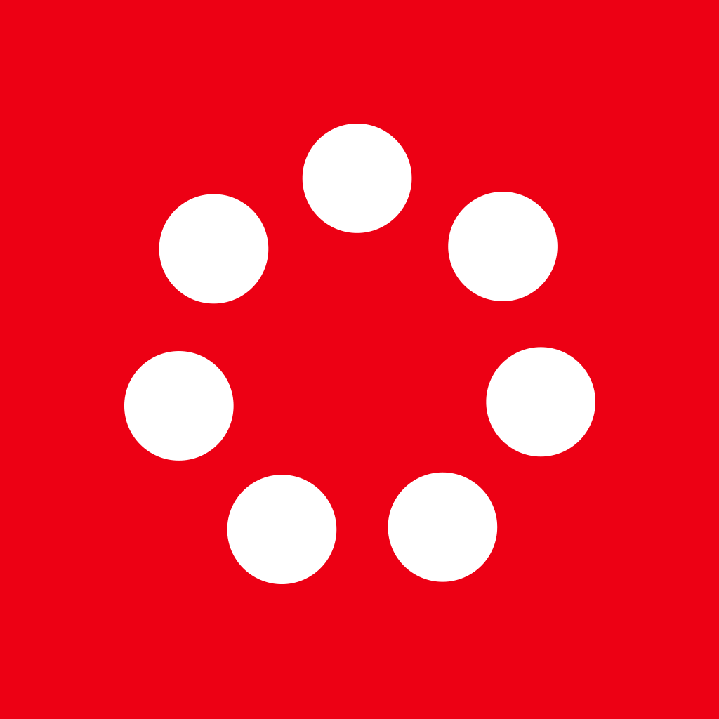The Johnson & Johnson Official 7 Minute Workout App app icon with a red flat minimalist circle design featuring a seven circles ring.