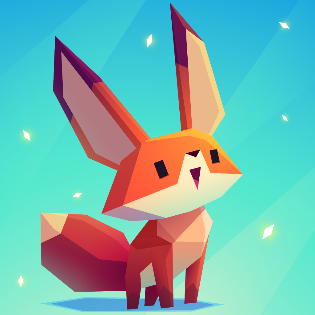 The Little Fox app icon with a multicolored low poly geometric organic shape design featuring a rabbit.