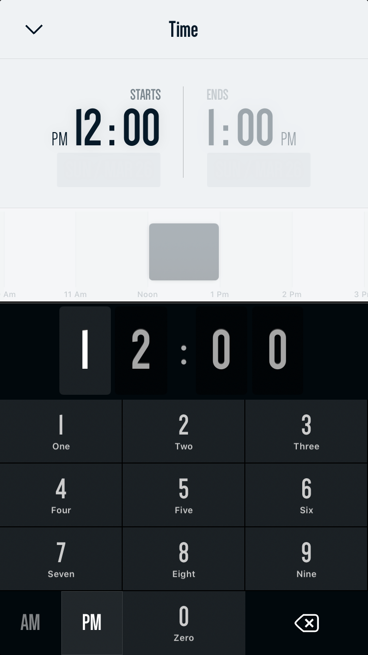 Vantage Calendar Keyboard