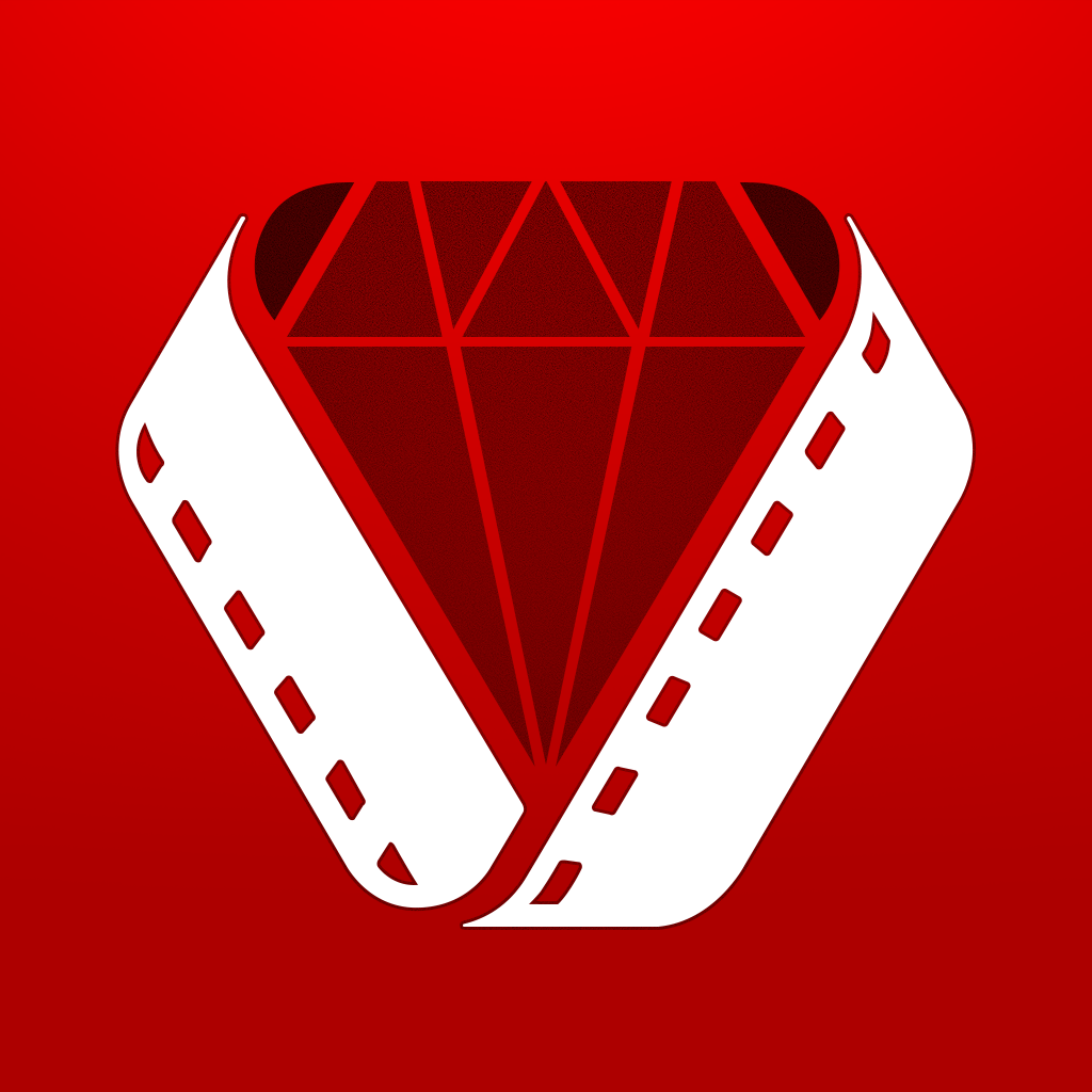 Vizzywig app icon with a red flat minimalist brilliant cut diamond design featuring a diamond.