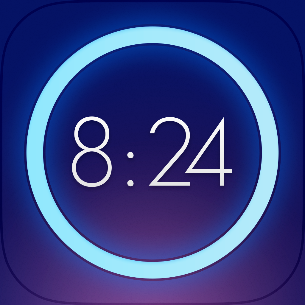 Wake Alarm Clock app icon with a purple soft 3D circle design featuring a digital clock.