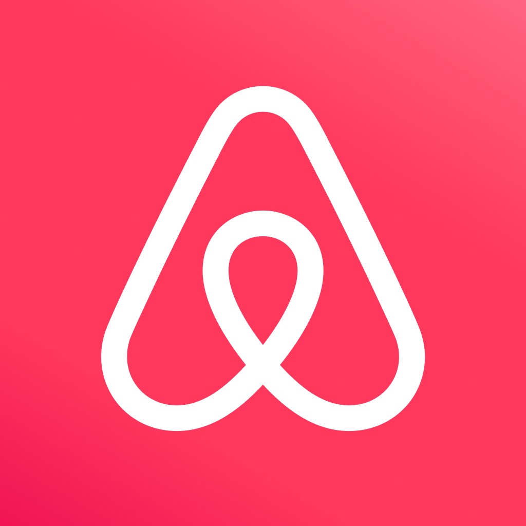 Airbnb app icon with a flat minimalist squircle design with centered object.
