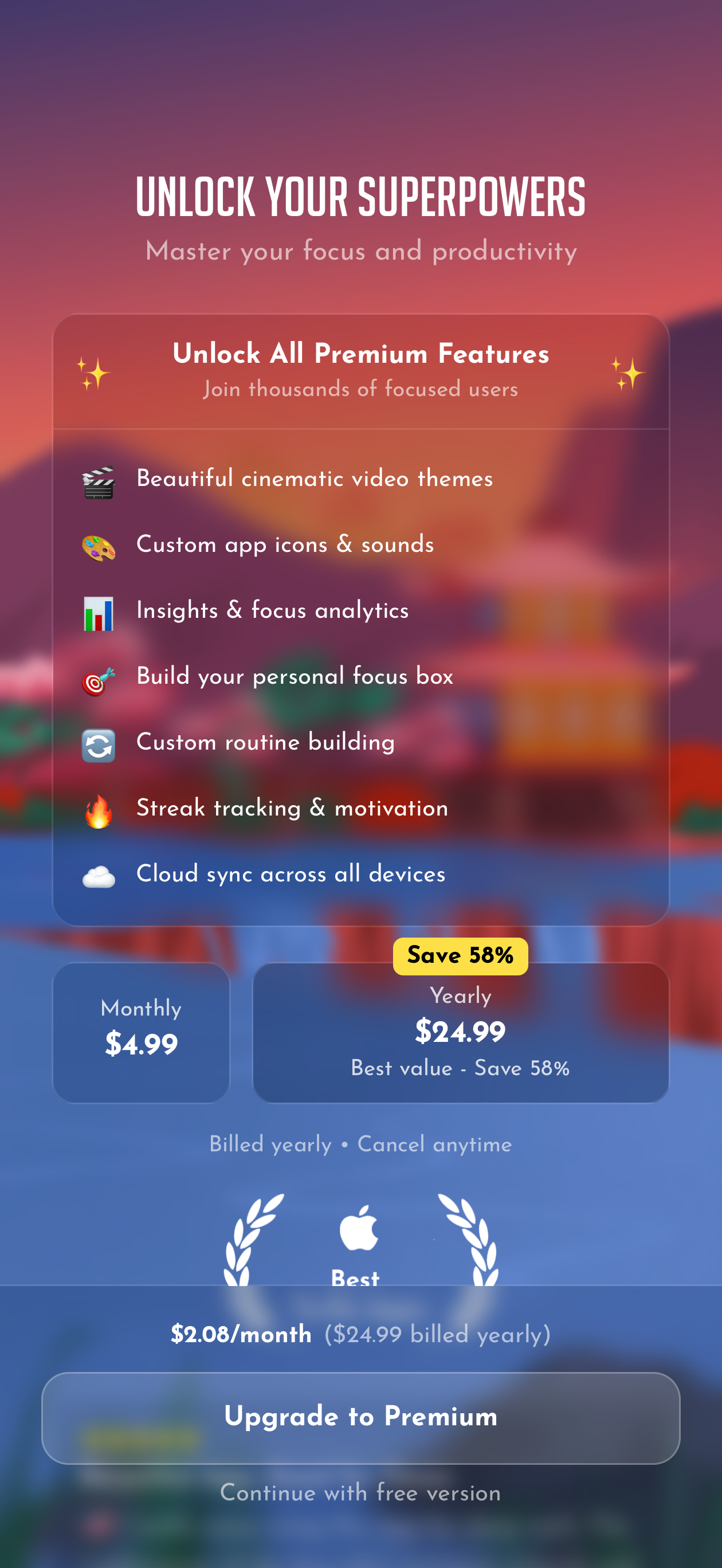 Bento Foucs Pricing