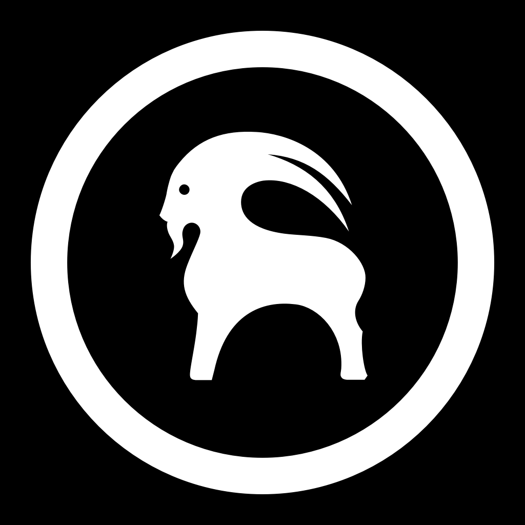 Backcountry app icon with a black flat minimalist circle design featuring an abstract brain and face profile.