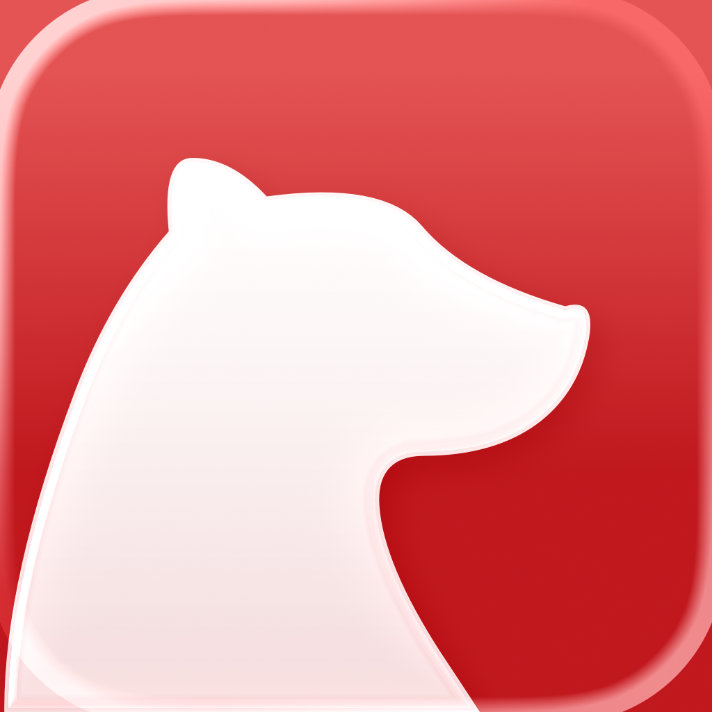 Bear - Markdown Notes app icon with a red soft 3D squircle design featuring a stylized dog head.