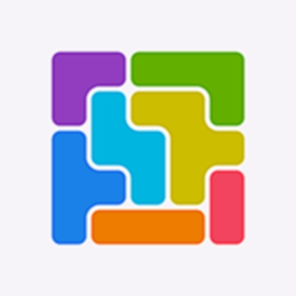 Blockwick 2 app icon with a white flat minimalist squircle design featuring an abstract geometric blocks.