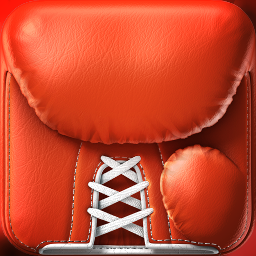 Boxing Timer Pro Round Timer app icon with a red skeuomorphism squircle design featuring a boxing glove.