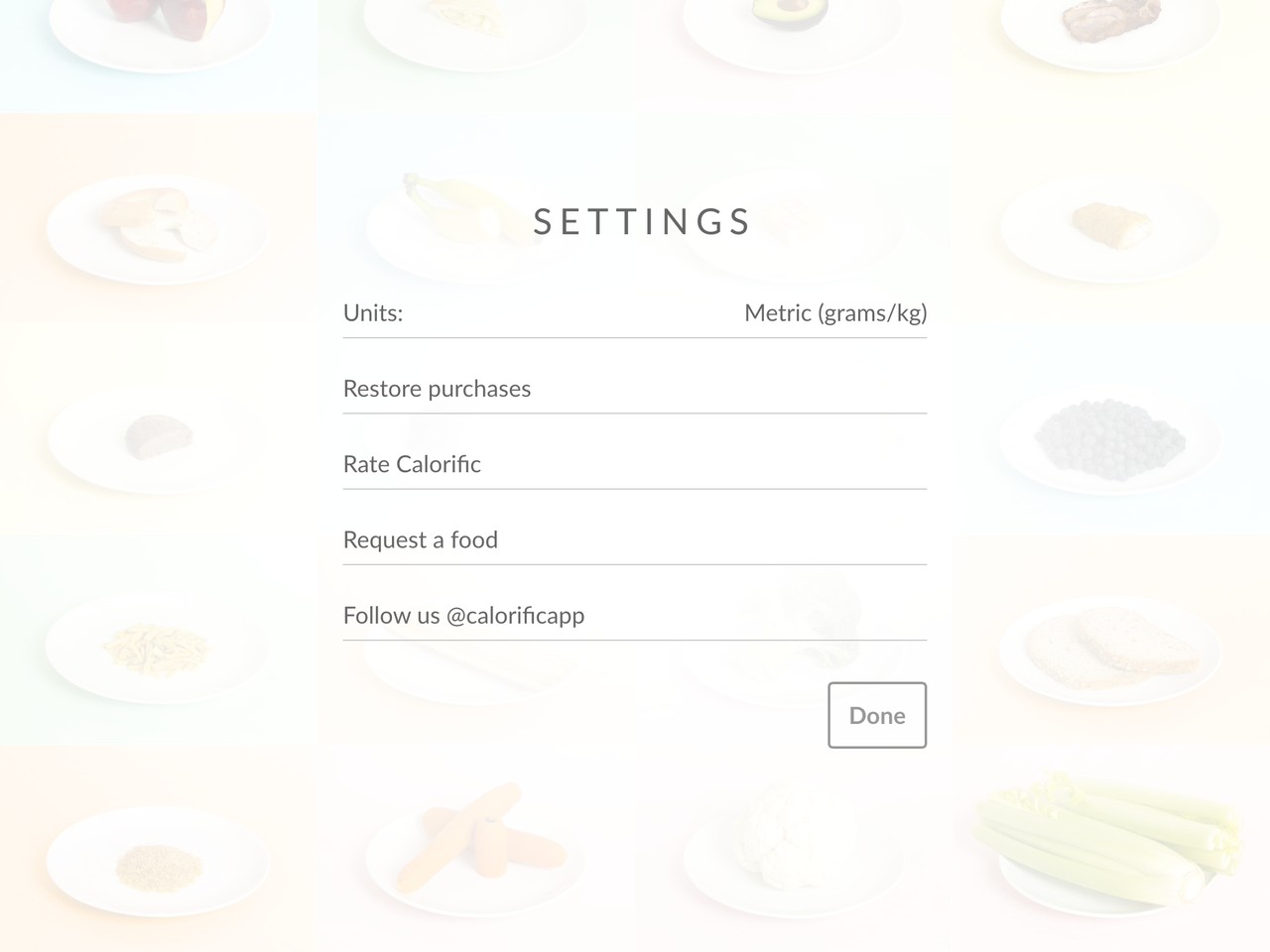 Calorific Setting