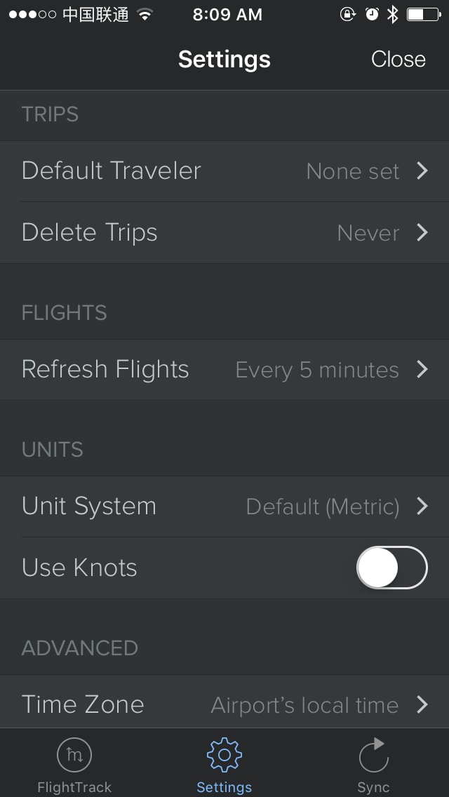 FlightTrack 5 Setting