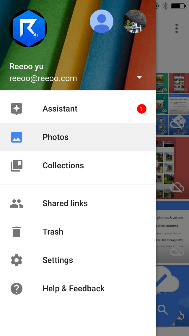 Google Photos Sidebar