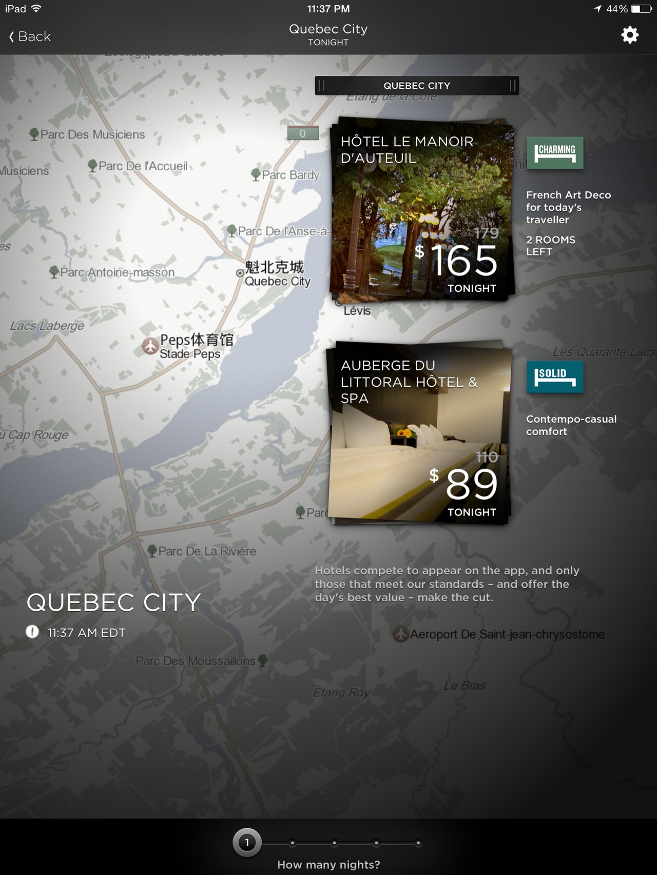 Hotel Tonight Map