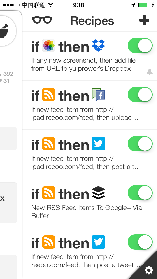 IFTTT Sidebar