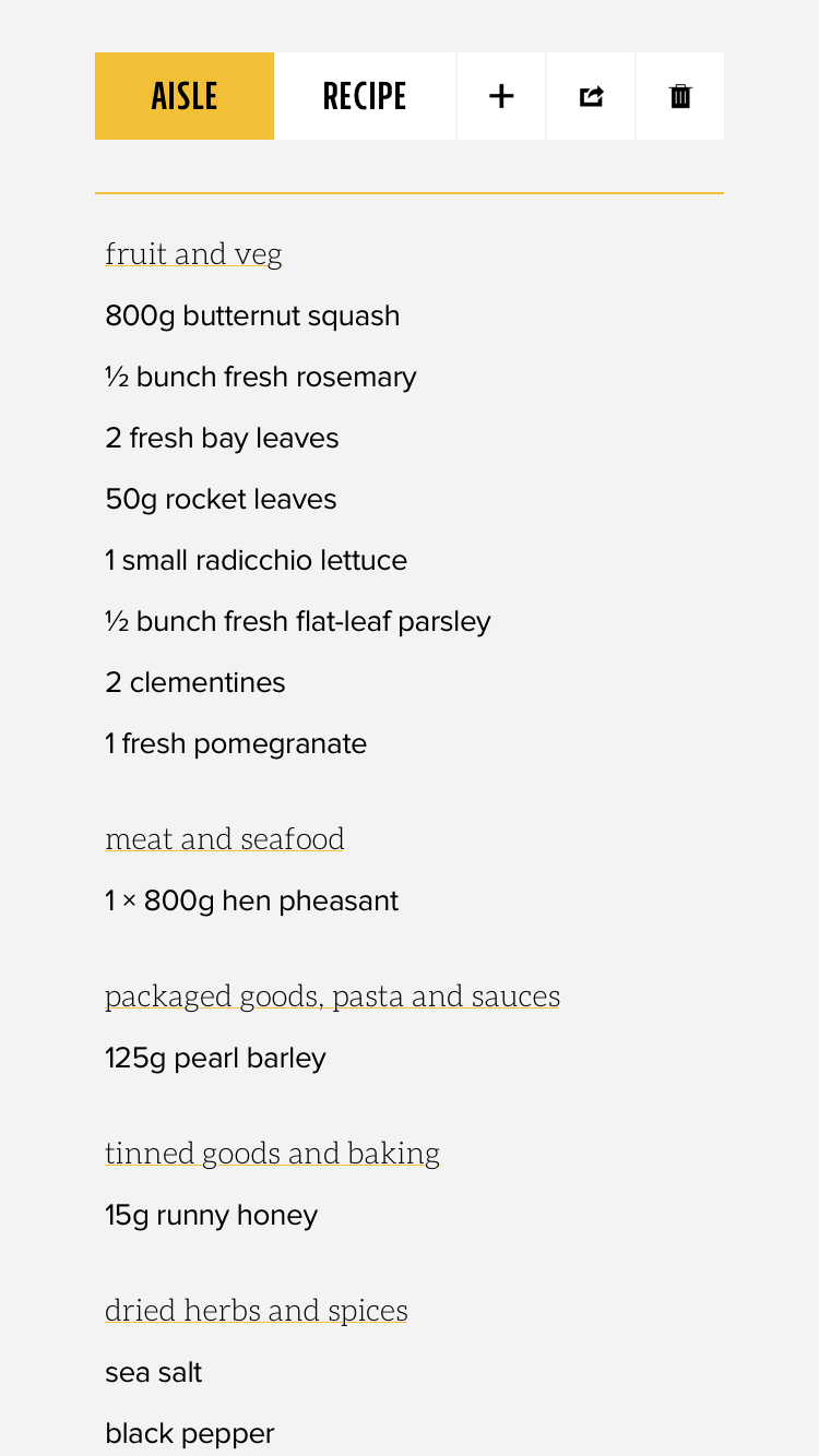 Jamie Oliver’s Recipes Cart