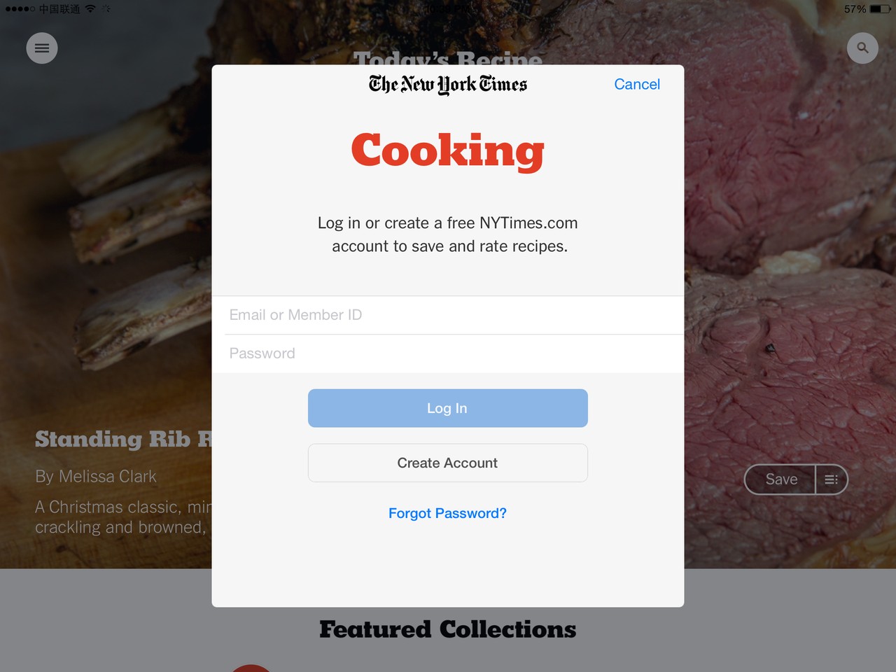 NYT Cooking Login
