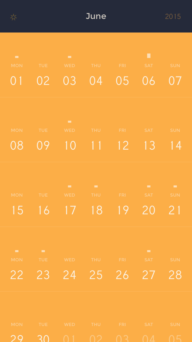 Peek Calendar Month 3