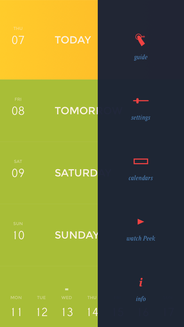 Peek Calendar Sidebar