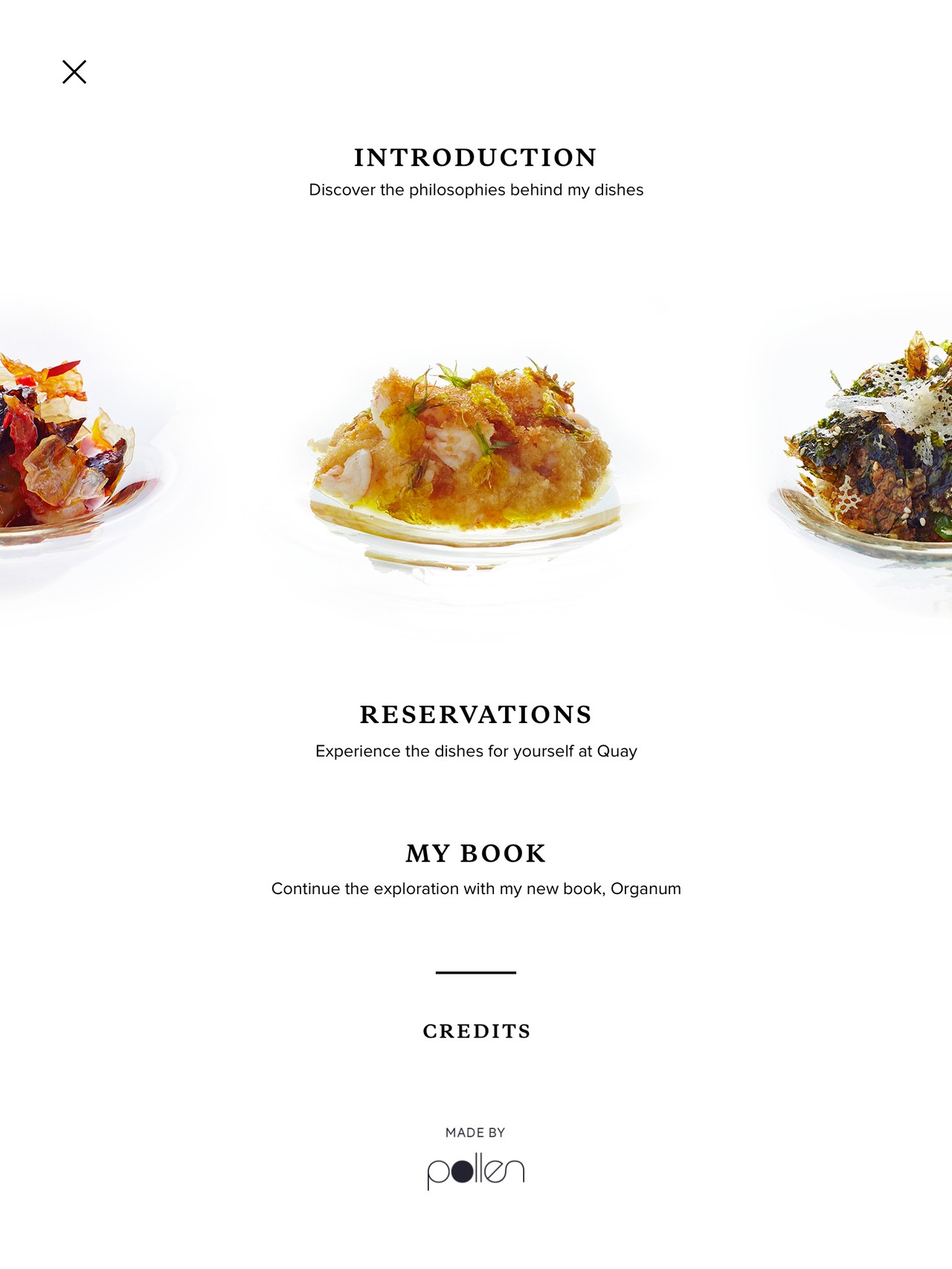 Peter Gilmore Menu