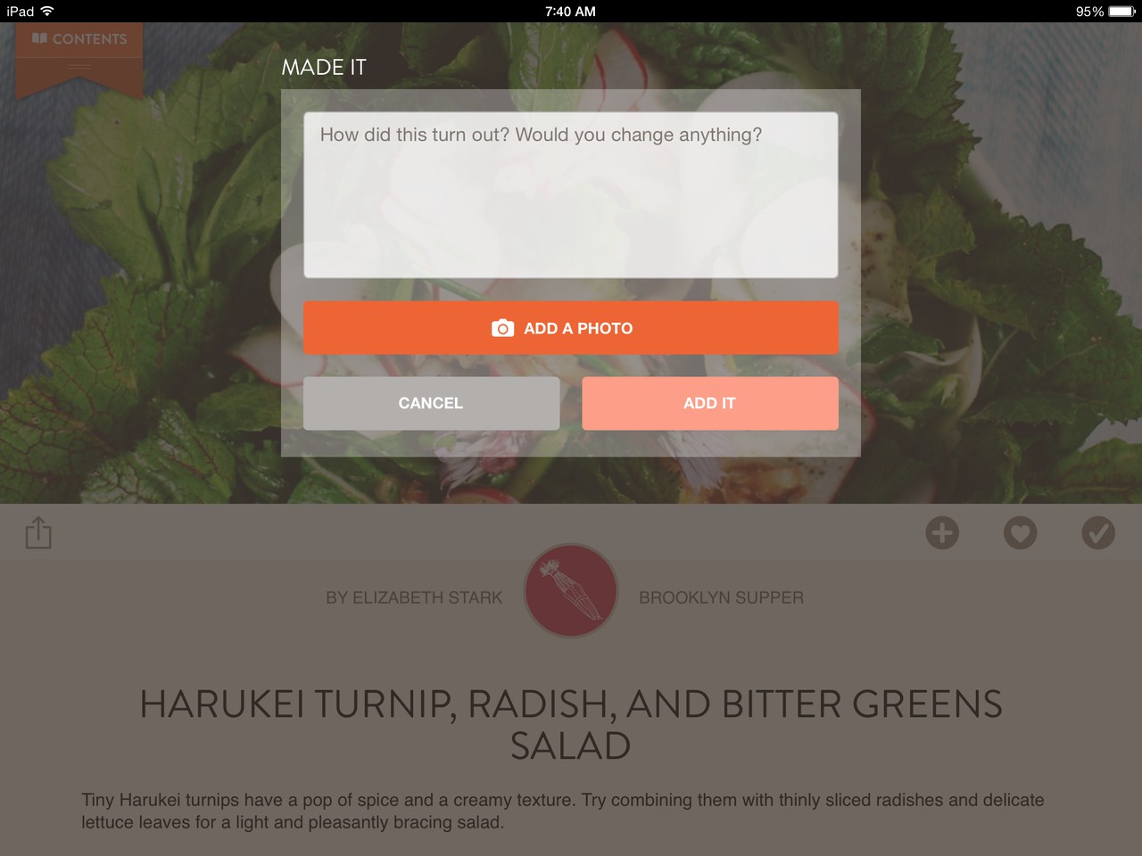 Recipes Add
