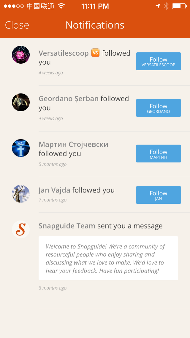 Snapguide Notifications