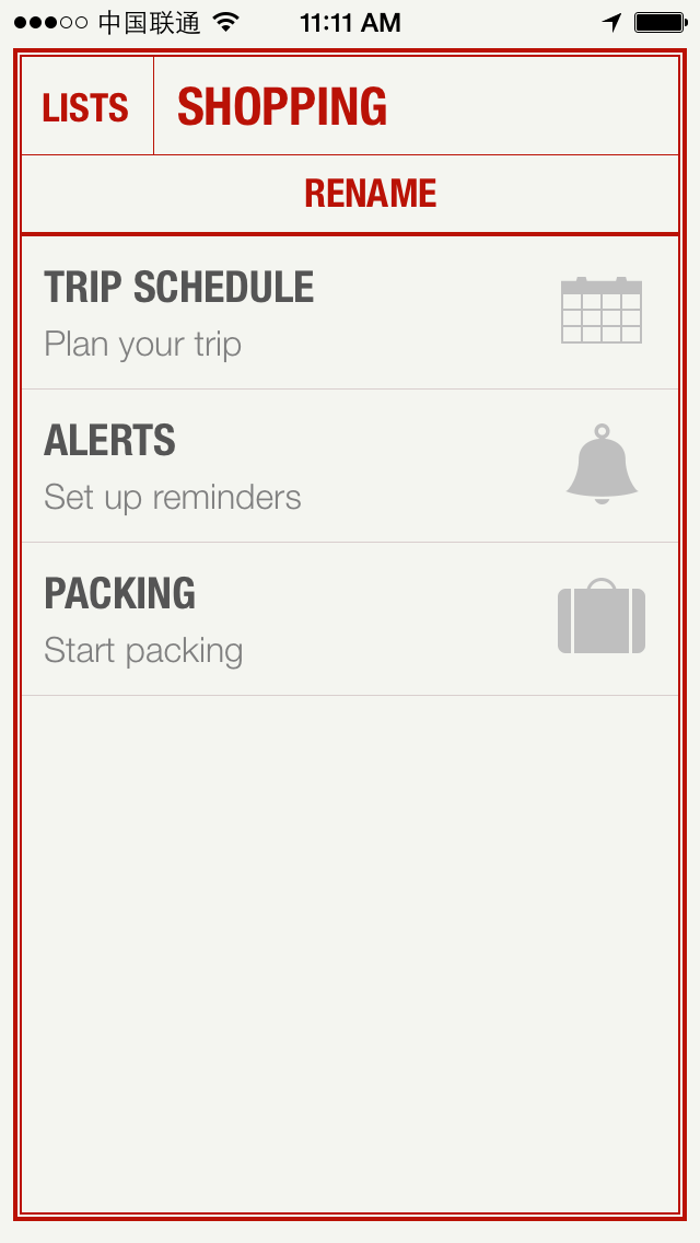 Travel List Item