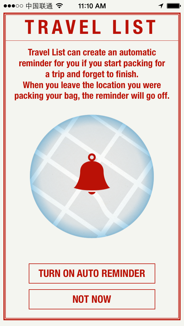 Travel List Reminder