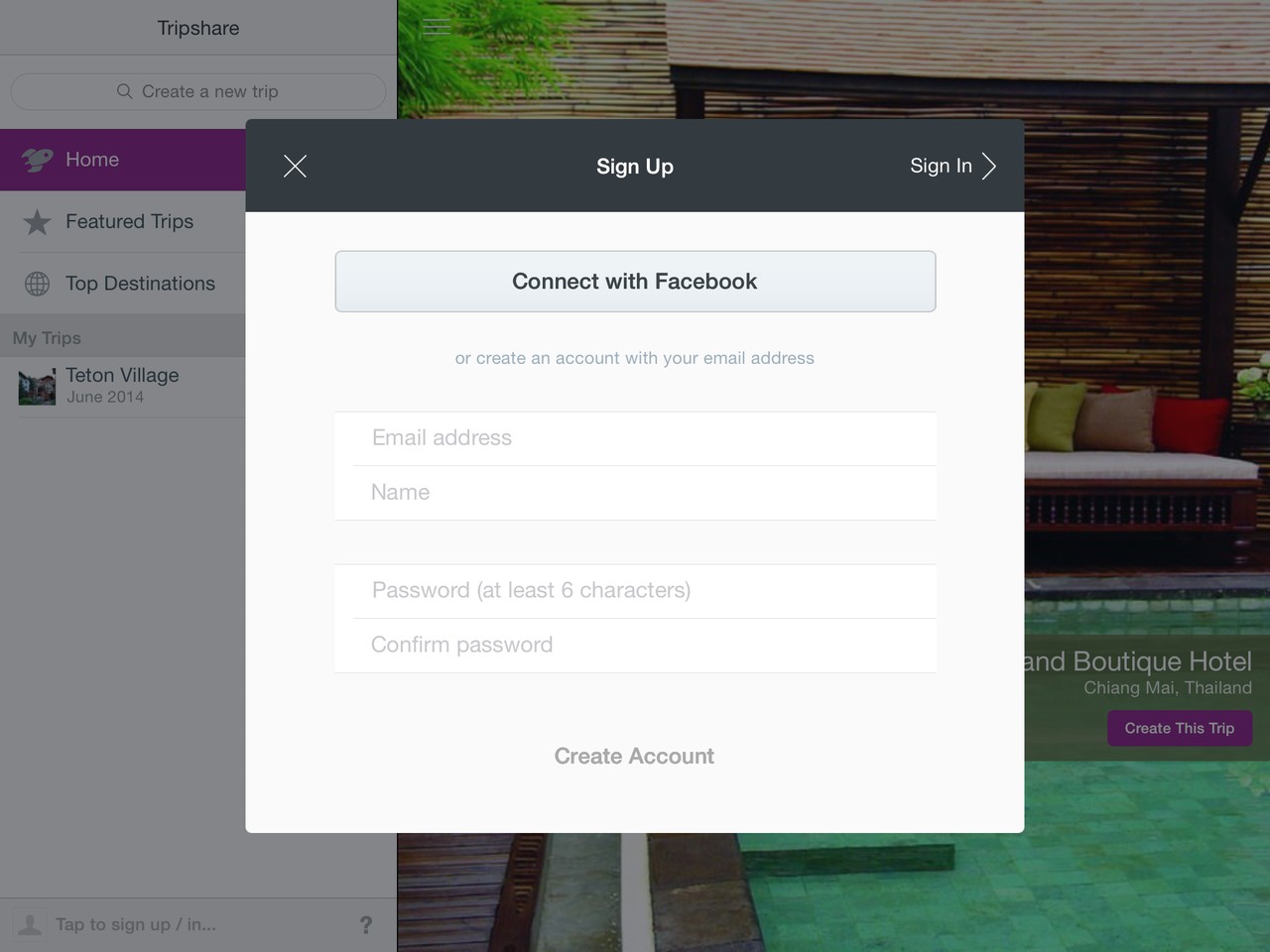 Tripshare Login